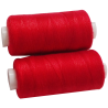 2 Bobines 500 mètres Polyester Coloris Rouge Flamme Fil à Coudre