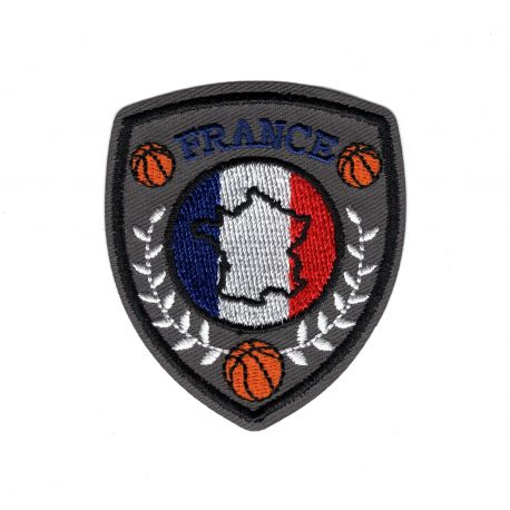 Patch Ecusson Thermocollant Blason Sport Basket France 5 x 5,50 cm