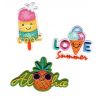 Patch Ecusson Thermocollant x 3 Glace Cool Ananas Love Summer 4 x 4 cm environ