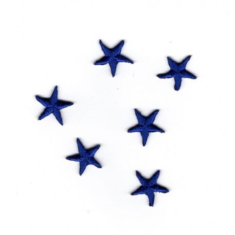 Patch Ecusson Thermocollant 6 Mini mini Etoiles Coloris Bleu 1 x 1 cm
