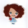 Patch Ecusson Thermocollant Petite Fille Fillette Cheveux Pomme 6 x 6 cm