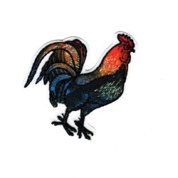 Patch Ecusson Thermocollant Coq Nature Brillant 4,50 x 5,50 cm