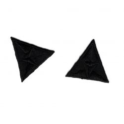 Patch Ecusson Thermocollant 2 x Mouche Triangle Coloris Noir 2,20 x 2,50 cm