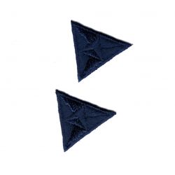 Patch Ecusson Thermocollant 2 x Mouche Triangle Coloris Bleu 2,20 x 2,50 cm