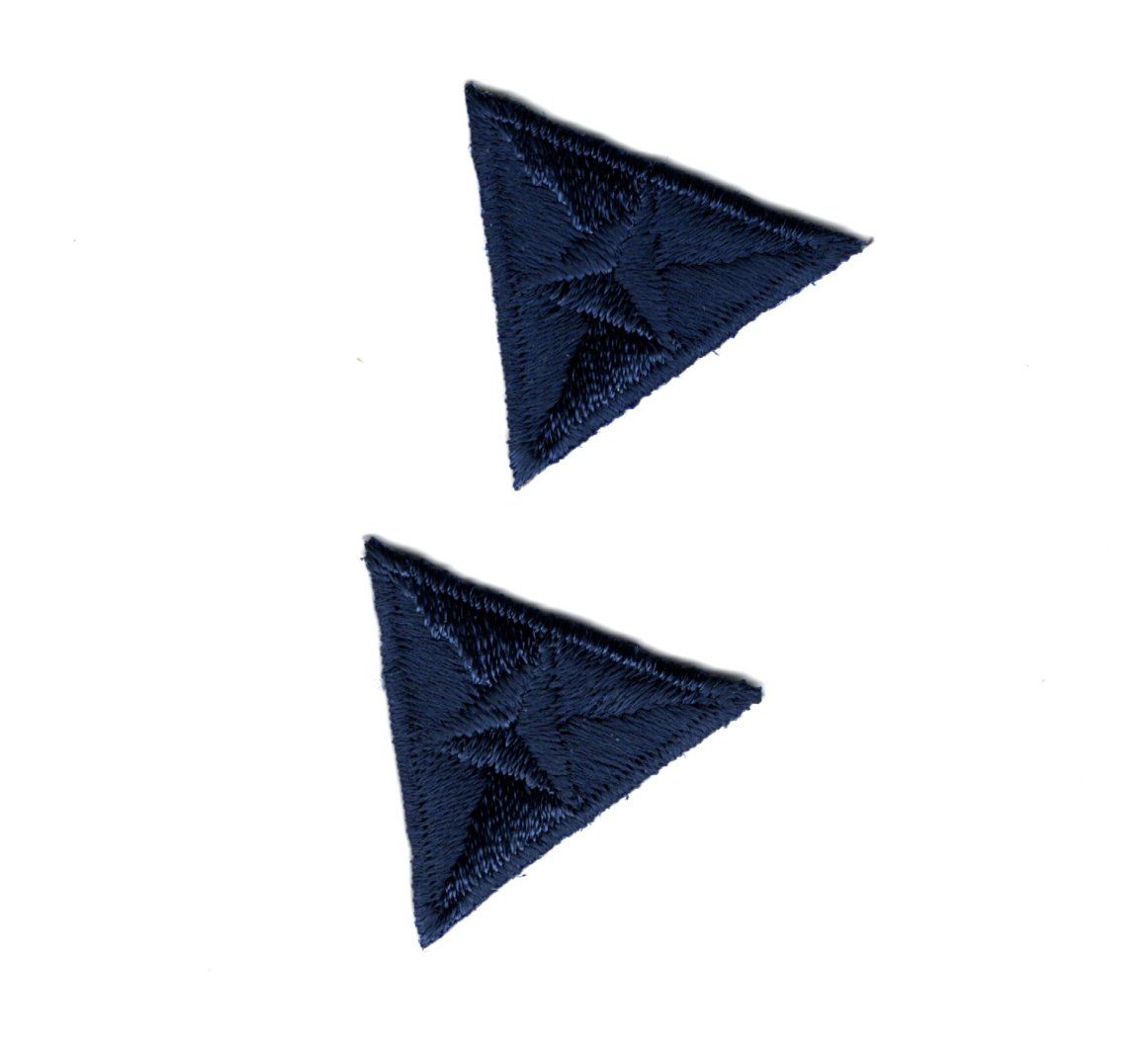 Patch Ecusson Thermocollant 2 x Mouche Triangle Coloris Bleu 2,20 x 2,50 cm REF 