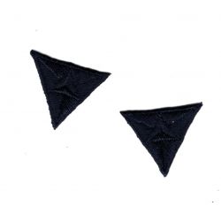 Patch Ecusson Thermocollant 2 x Mouche Triangle Coloris Bleu Marine 2,20 x 2,50 cm