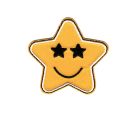 Patch Ecusson Thermocollant Etoile Star Smile Yeux Etoiles 5 x 5 cm