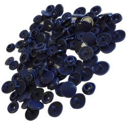 30 Boutons Pressions en Plastique Coloris Bleu Marine 12 mm