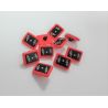 Boutons 10 x Tableau Noir Ecole Coloris Rouge Plastique 13 x 18 mm