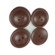 4 Buttons Wood 5 cm Color Brown