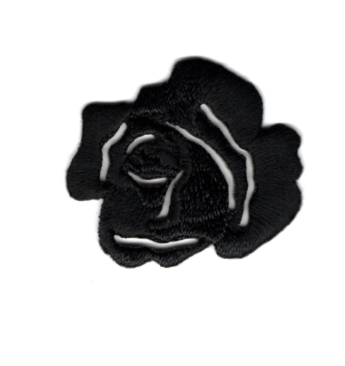 Ecusson Thermocollant Fleur Petite Rose Ajouré Coloris Noir 3 x 3 cm REF 3702 