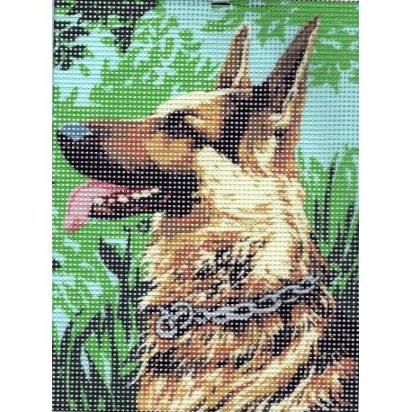 Kit Broderie Enfant Lena - Chien à Broder Sur Grille Pré-imprimée - Loisir Créatif Pour Enfants Dès 6 Ans