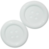 2 x Bouton Clown Géant 62 mm Plastique Coloris Blanc