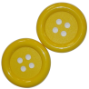 2 x Bouton Clown Géant 62 mm Plastique Coloris Jaune