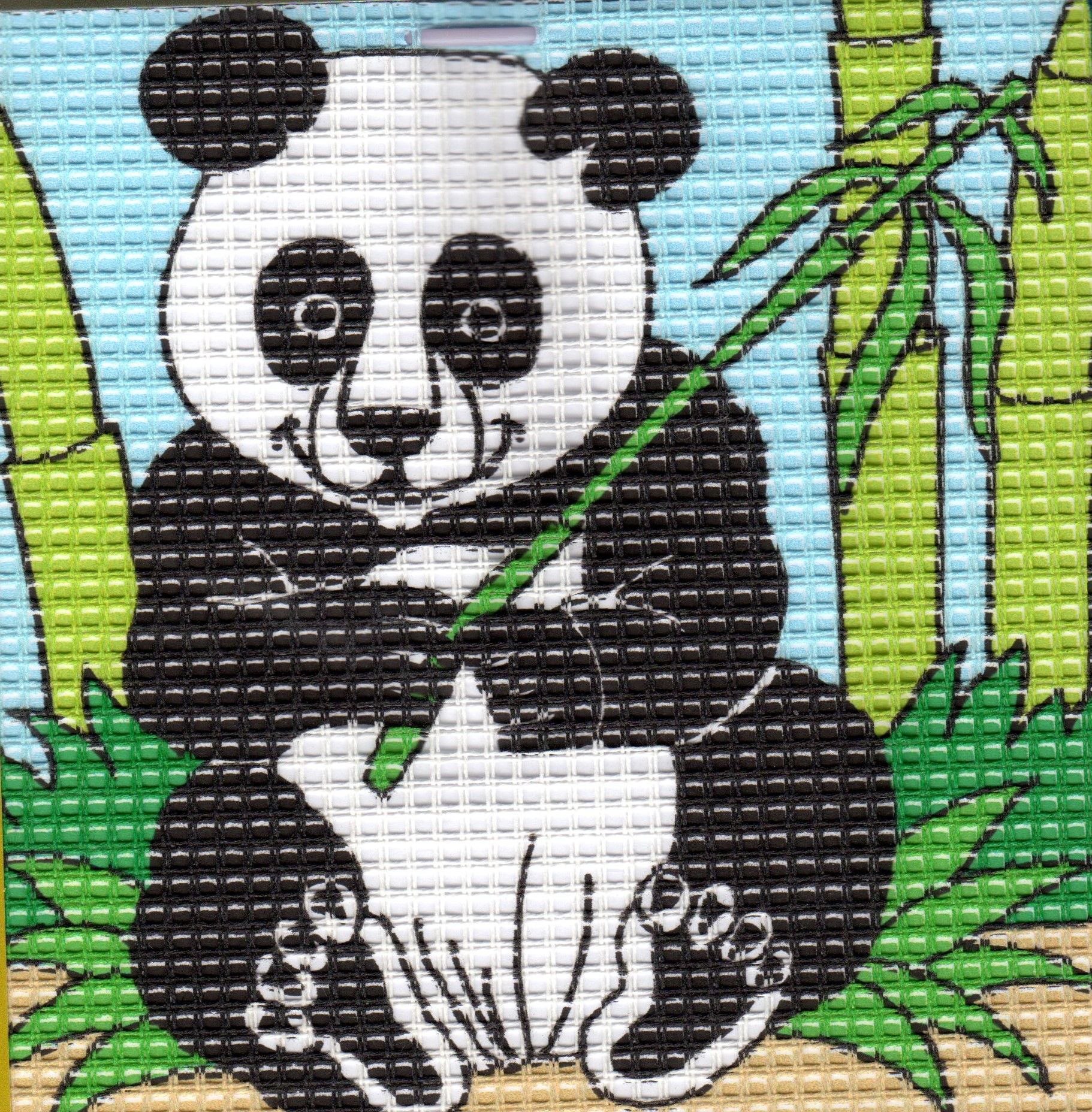 Kit Canevas complet Le Panda 16 x 16 Enfant gros trous