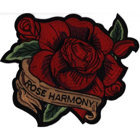 Patch Ecusson Thermocollant XXL Rose Harmony Tatoo 23 x 25 cm