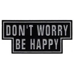 Patch Ecusson Thermocollant Don't worry Be happy 8,50 x 18 cm