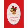Kit Carte de Voeux Cloches de Noël Carte Coloris Rouge Point de Croix Comptés