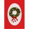 Kit Carte de Voeux Couronne de Noël Carte Coloris Rouge Point de Croix Comptés