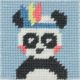 Kit Canevas complet Panda Pandi 15 x 15 Enfant gros trous