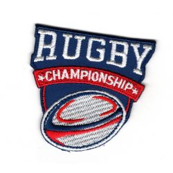 Patch Ecusson Thermocollant Rugby Championship fond bleu 5 x 5 cm