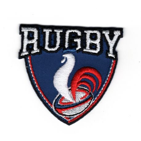 Patch Ecusson Thermocollant Rugby Coq France 5 x 5 cm