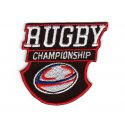 Patch Ecusson Thermocollant Rugby Championship fond marron 5 x 5 cm