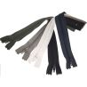 5 Fermetures Eclair Fine Polyester Spirale 20 cm Coloris Noir Blanc Marine Kaki Gris Pochette Coussin Jupe