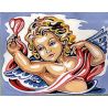 Kit Leinwand Engel Cherubin D 14 x 18 cm weiße Penelope kleine Löcher