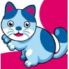 Kit Canevas complet Chat bleu 15 x 15 Enfant gros trous