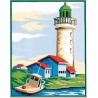 Kit Canevas Le phare D 14 x 18 cm Pénélope Blanc Petits Trous