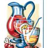 Kit Canevas Pichet de limonade 14 x 18 cm Pénélope Blanc Petits Trous