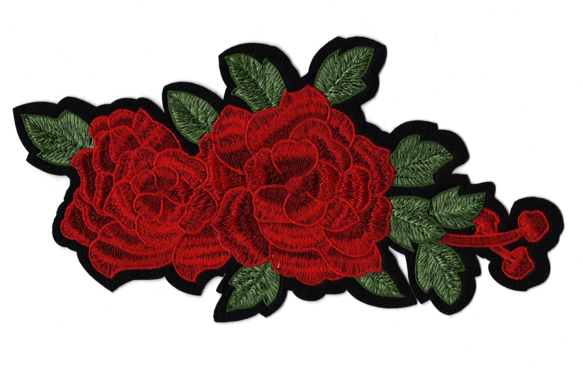 Ecusson brodé et paillette rose rouge - Créa'tissus St Gaudens 