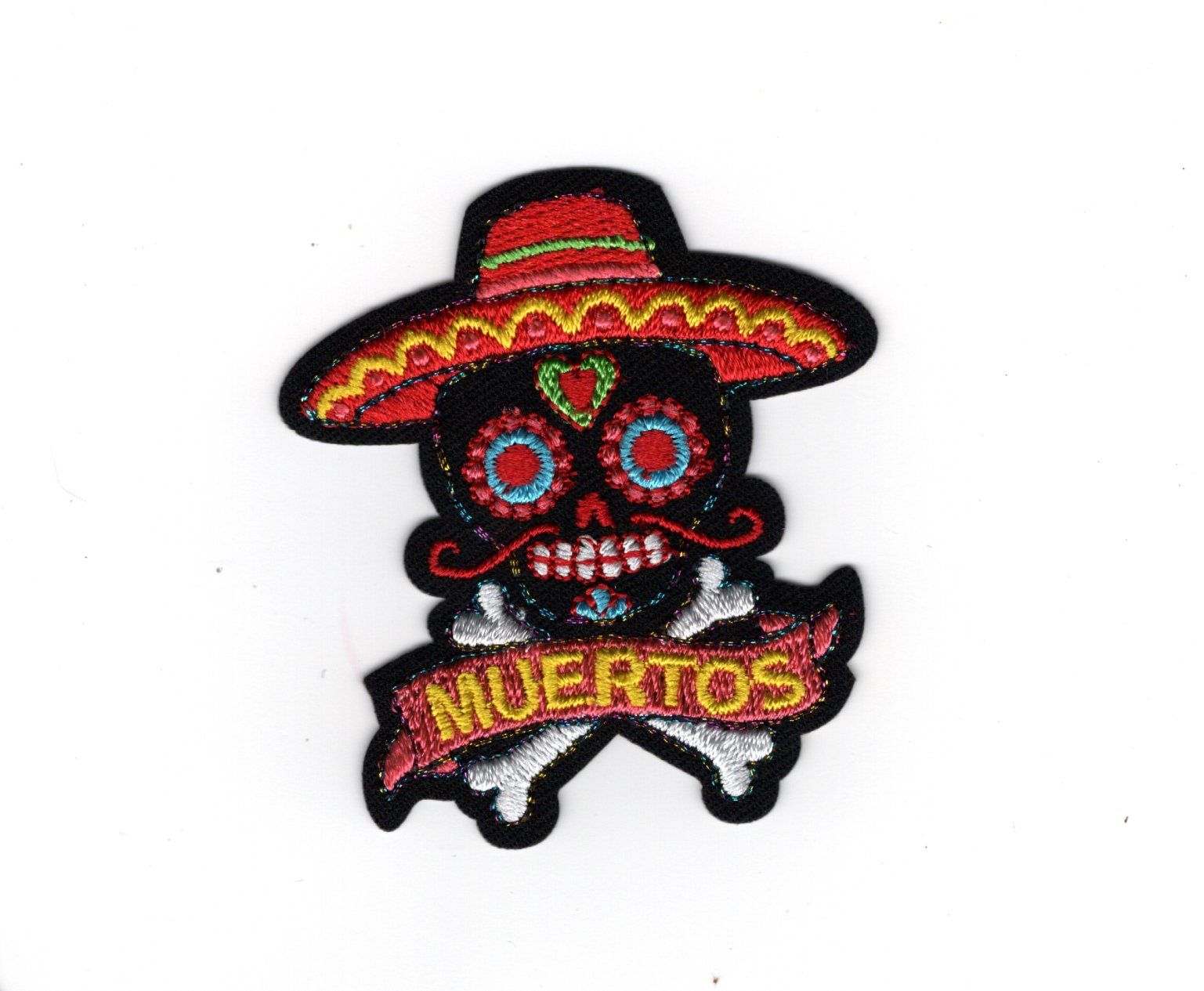 Patch Ecusson Thermocollant Tete De Mort Mexique 5 X 5 Cm