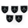 Patch Ecusson Thermocollant Blason fond noir fleur de lys 2,50 x 2,50 cm