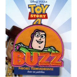 Patch Ecusson Thermocollant Buzz l'éclair fond orange Toy Story 5,50 x 6,50 cm
