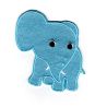 Patch Ecusson Thermocollant Eléphant bleu feutrine 6 x 7 cm