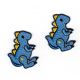 Patch Ecusson Thermocollant 2 x dinosaure bleu 3 x 3,50 cm