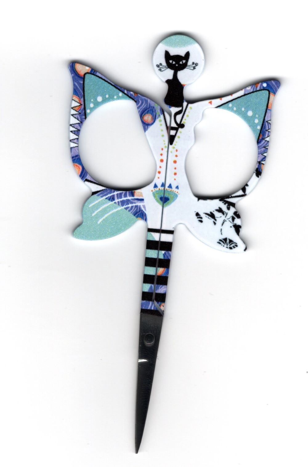 Ciseaux Broderie Chat Papillon 10 Cm Coloris Bleu La Maison De L Ecusson