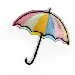 Patch Ecusson Thermocollant Parapluie couleurs claires 5,50 x 5,50 cm
