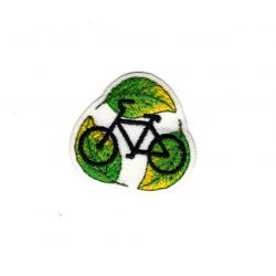 Patch Ecusson Thermocollant Sigle écologie énergie verte à vélo 3,50 x 3,50 cm