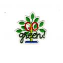 Patch Ecusson Thermocollant Sigle écologie Go green plante verte 4 x 4 cm