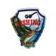 Patch Ecusson Thermocollant Go fishing Jour de pêche 5,50 x 6 cm