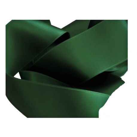 Ruban Satin Double Face 25 mm Coloris vert foncé longueur 6 Mètres