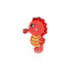 Patch Ecusson Thermocollant Hippocampe rose sous l'océan 2,50 x 3,50 cm