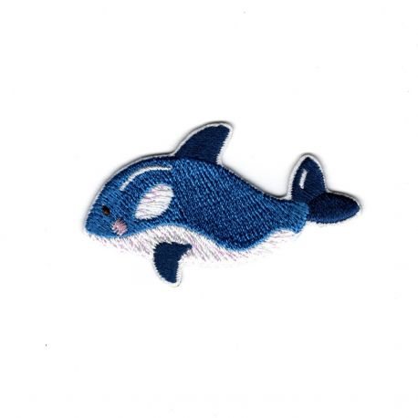 Patch Ecusson Thermocollant Baleine sous l'océan 3 x 5 cm