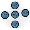 Patch Ecusson Thermocollant 5 x fleur de lys fond bleu 2,2 cm