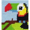 Kit Canevas complet Titouan le toucan 15 x 15 Enfant gros trous