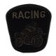 Patch Ecusson Thermocollant Moto racing coloris noir 7 x 7 cm