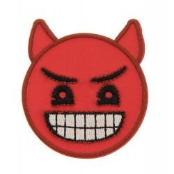Patch Ecusson Thermocollant Emoji diable rouge 5 x 5,50 cm